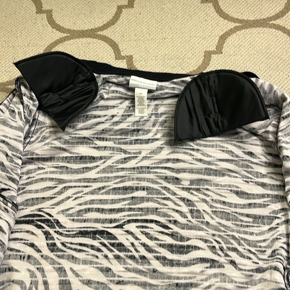 Alfred Dunner Upper East Side Zebra Print Bomber zip up Jacket - Picture 10 of 14